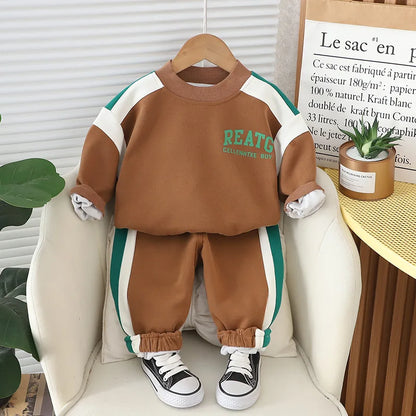 Boys' Letter Print Sweatshirt & Pants Set