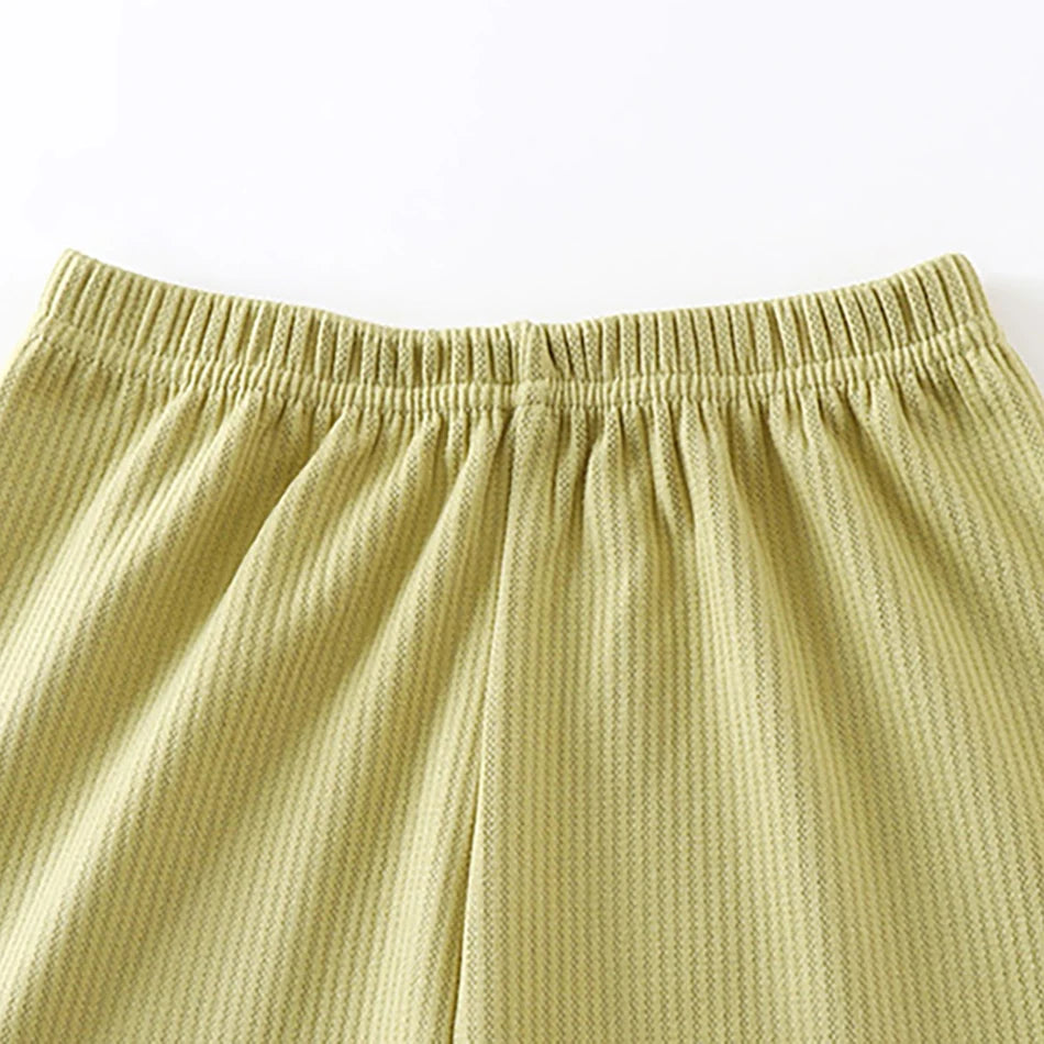 New Winter Kids Flannel Pyjamas Sets Warm Velvet Sleepwear Solid Color Long Sleeve Tops Pants Boys Girls PJs Casual Clothes