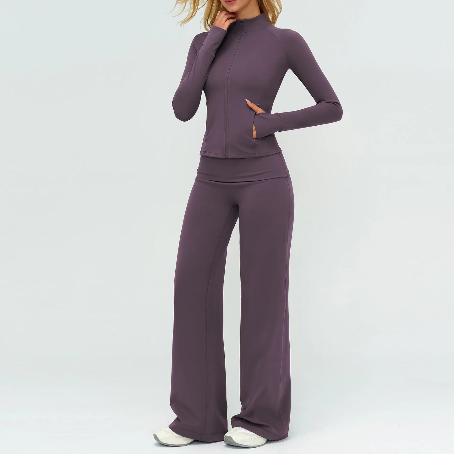 BIANHUI Women's Tracksuit Yoga Set Loose Casual Women Outdoor Sports Long Sleeve 2/3 Piece Set Sportswear Woman Gym Clothes