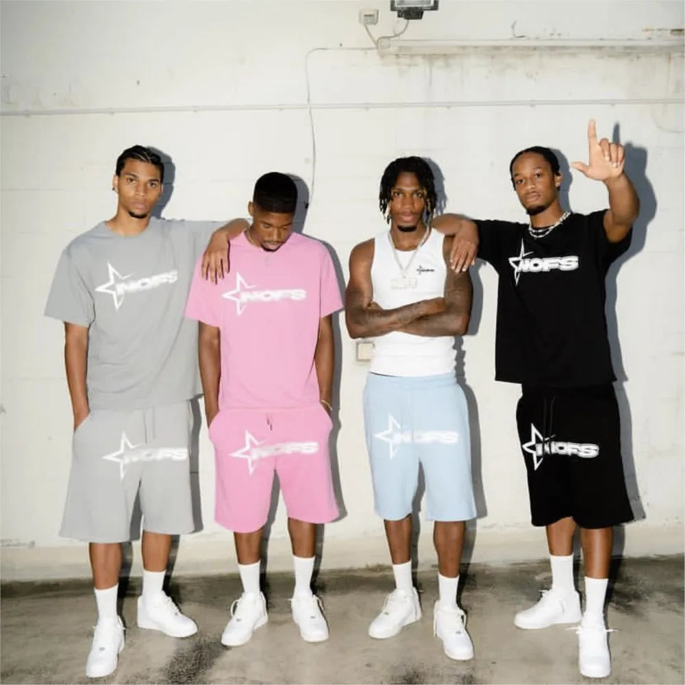 Unisex Y2K T-Shirt & Shorts Set - K-Pop Streetwear