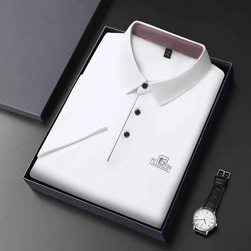Men's Business Polo Shirt - Badge Detail