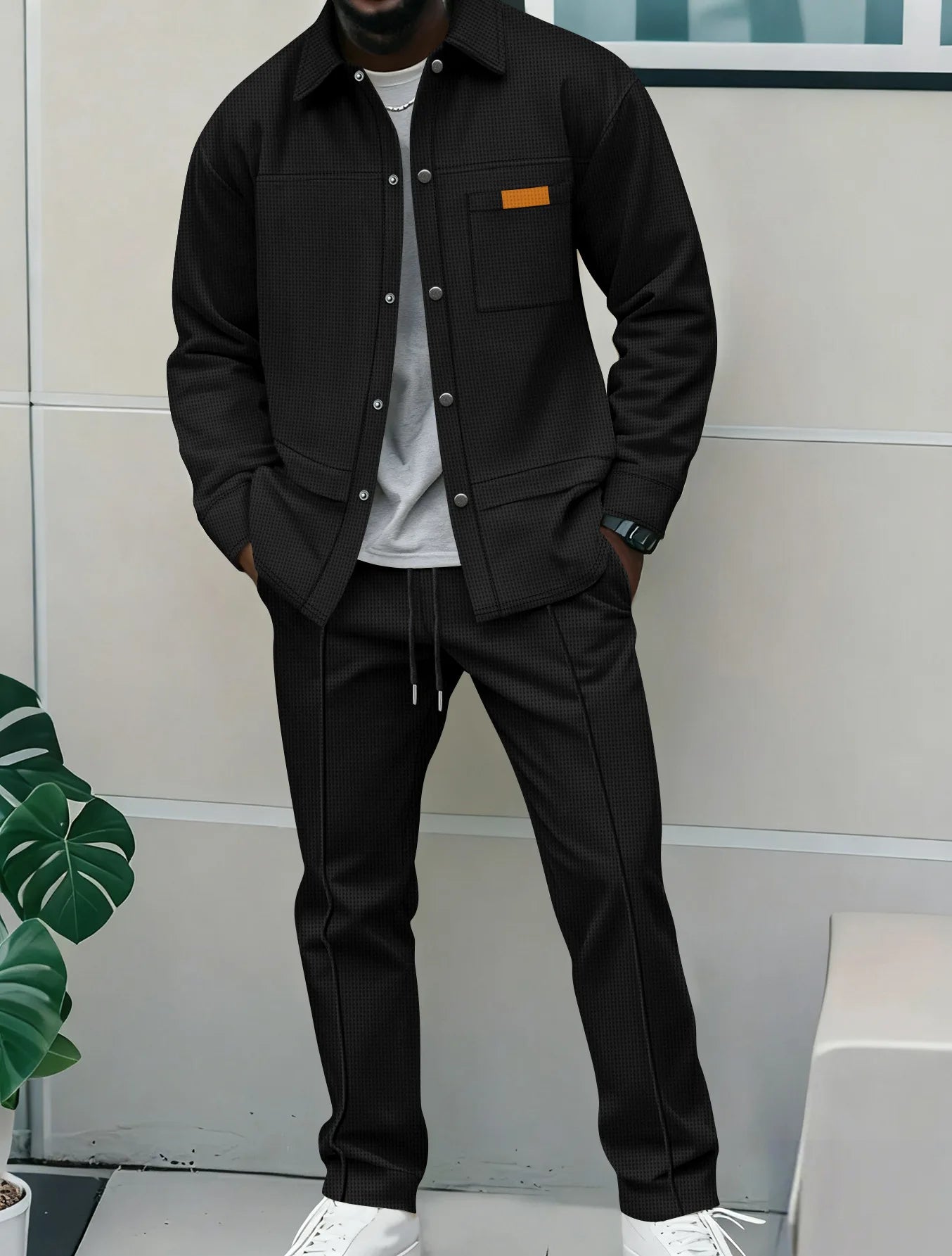 Men's Flight Jacket Two-Piece Set - Luxury Winter