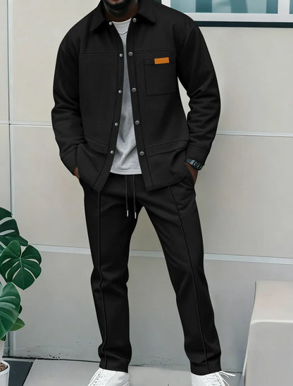 Men's Flight Jacket Two-Piece Set - Luxury Winter