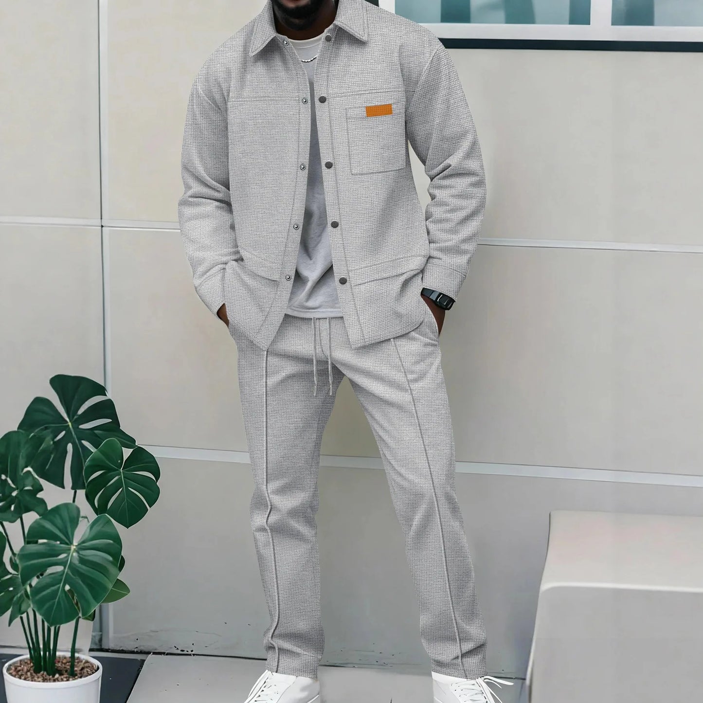 Men's Flight Jacket Two-Piece Set - Luxury Winter