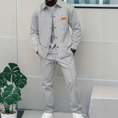 Men's Flight Jacket Two-Piece Set - Luxury Winter