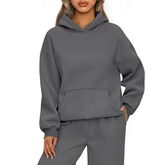 2026 autumn winter Solid Color women sweatshirt Fashion Clothing Casual sport Hoodies sweatshirt long sleeve tops Women Hoodies