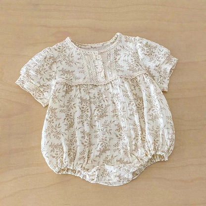 Baby Girl Floral Romper & Bow Set