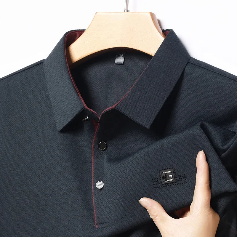 Men's Business Polo Shirt - Badge Detail