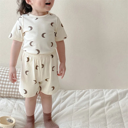 Brand Baby Girls Long Sleeve T Shirts + Pants Pajamas Suit Children Printed Wear Air-conditioning Clothes Kids Homewear Matching