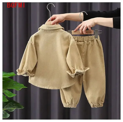 Boys' Corduroy Letter Print Set