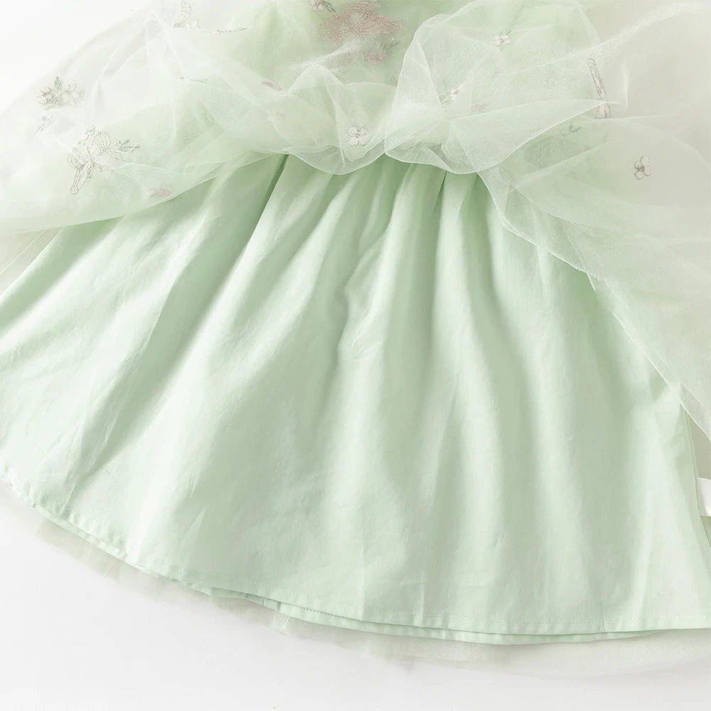Dave Bella Embroidery Lace Mesh Princess Dress Girls Baby Children Sleeveless Summer Dress Sweet Party Clothes DB2261848