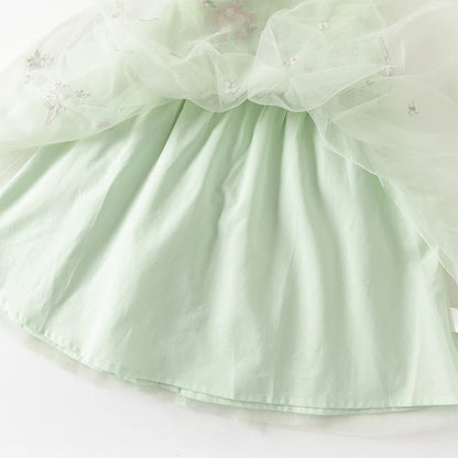 Dave Bella Embroidery Lace Mesh Princess Dress Girls Baby Children Sleeveless Summer Dress Sweet Party Clothes DB2261848