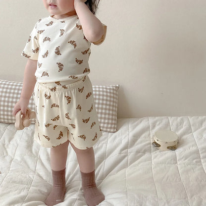 Brand Baby Girls Long Sleeve T Shirts + Pants Pajamas Suit Children Printed Wear Air-conditioning Clothes Kids Homewear Matching