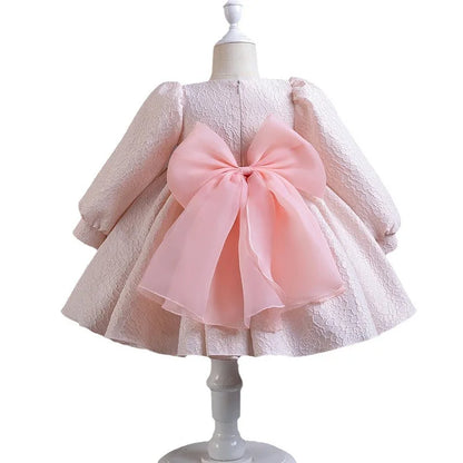 Girl Princess Birthday Party Dress Long Sleeve Kids Performance Gown for Baby Fall Winter 1 4 6 Years