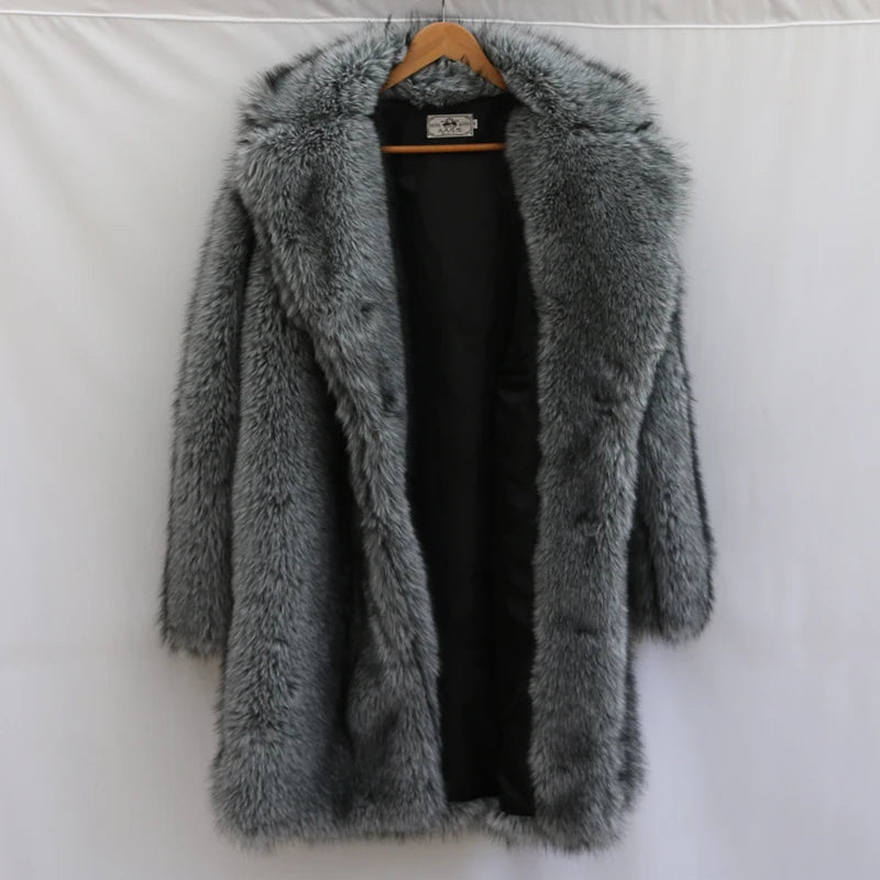 Men's Mink Fur Long Coat - Luxury Winter Trench