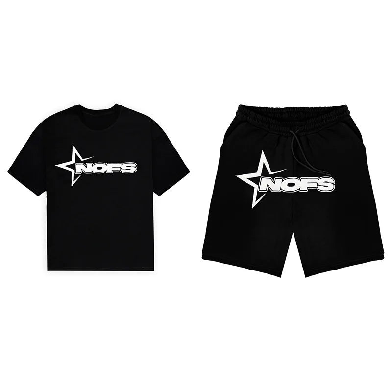 Unisex Y2K T-Shirt & Shorts Set - K-Pop Streetwear