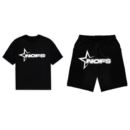 Unisex Y2K T-Shirt & Shorts Set - K-Pop Streetwear