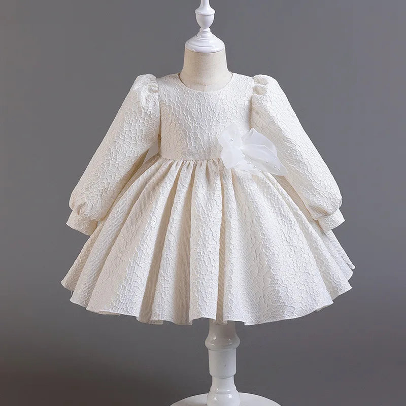 Girl Princess Birthday Party Dress Long Sleeve Kids Performance Gown for Baby Fall Winter 1 4 6 Years