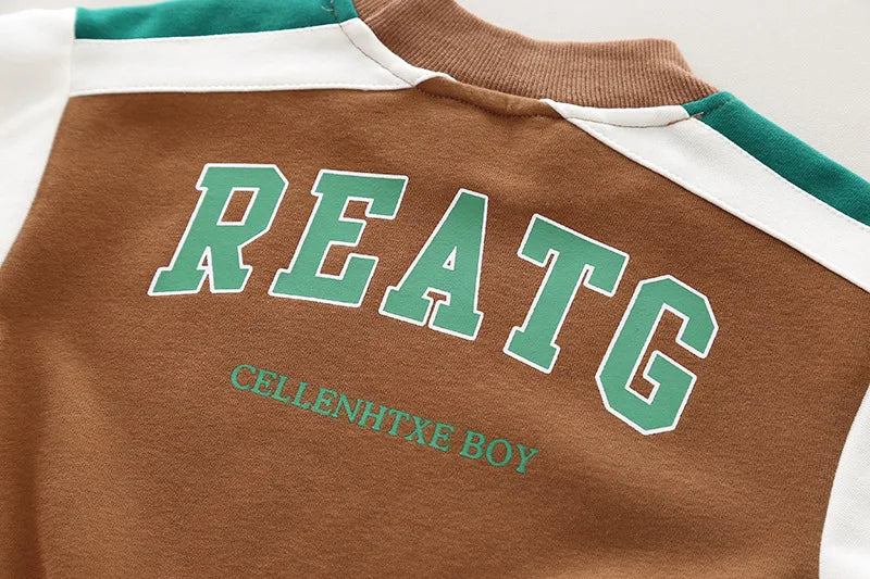 Boys' Letter Print Sweatshirt & Pants Set
