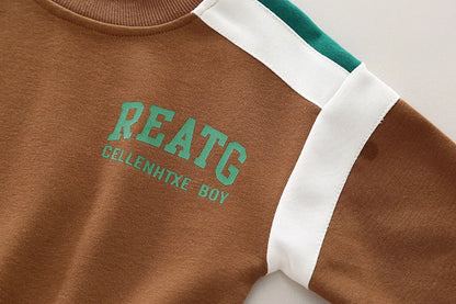 Boys' Letter Print Sweatshirt & Pants Set