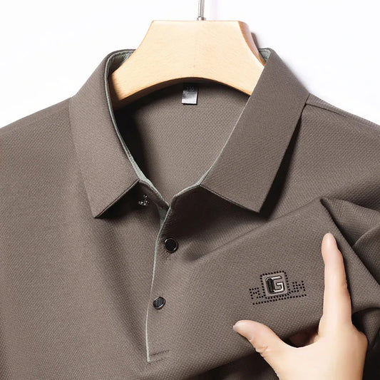 Men's Business Polo Shirt - Badge Detail
