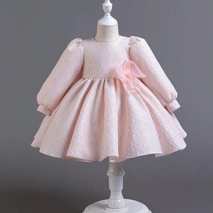 Girl Princess Birthday Party Dress Long Sleeve Kids Performance Gown for Baby Fall Winter 1 4 6 Years
