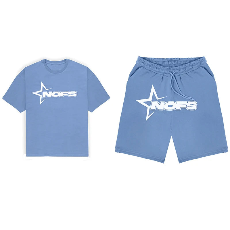 Unisex Y2K T-Shirt & Shorts Set - K-Pop Streetwear