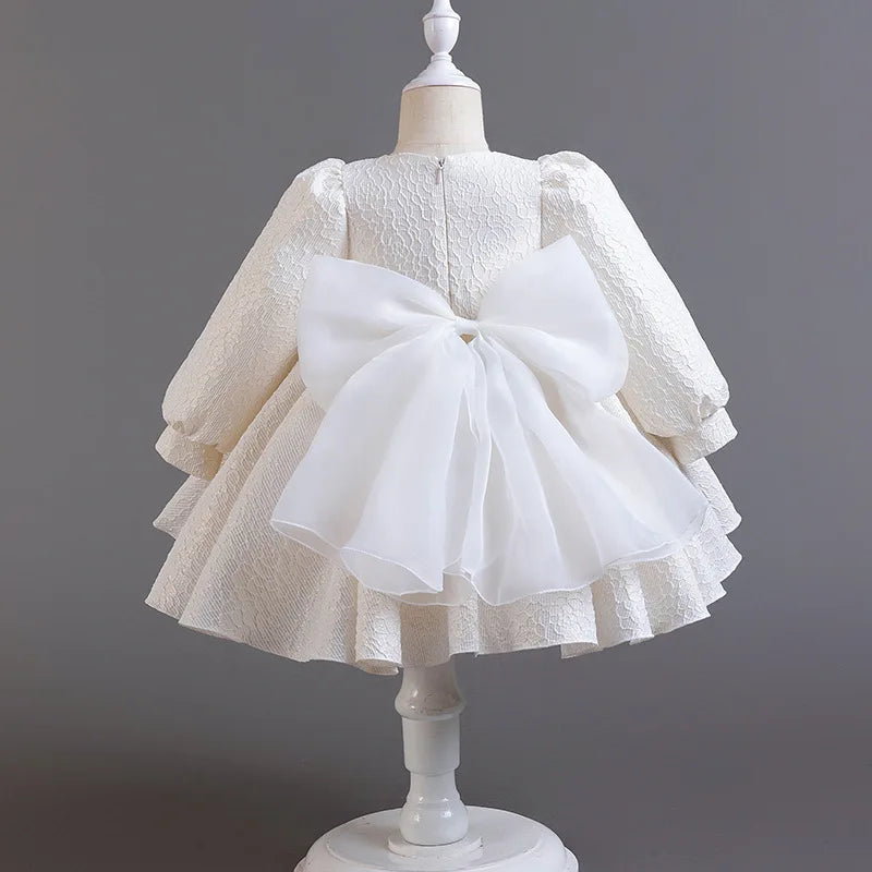 Girl Princess Birthday Party Dress Long Sleeve Kids Performance Gown for Baby Fall Winter 1 4 6 Years