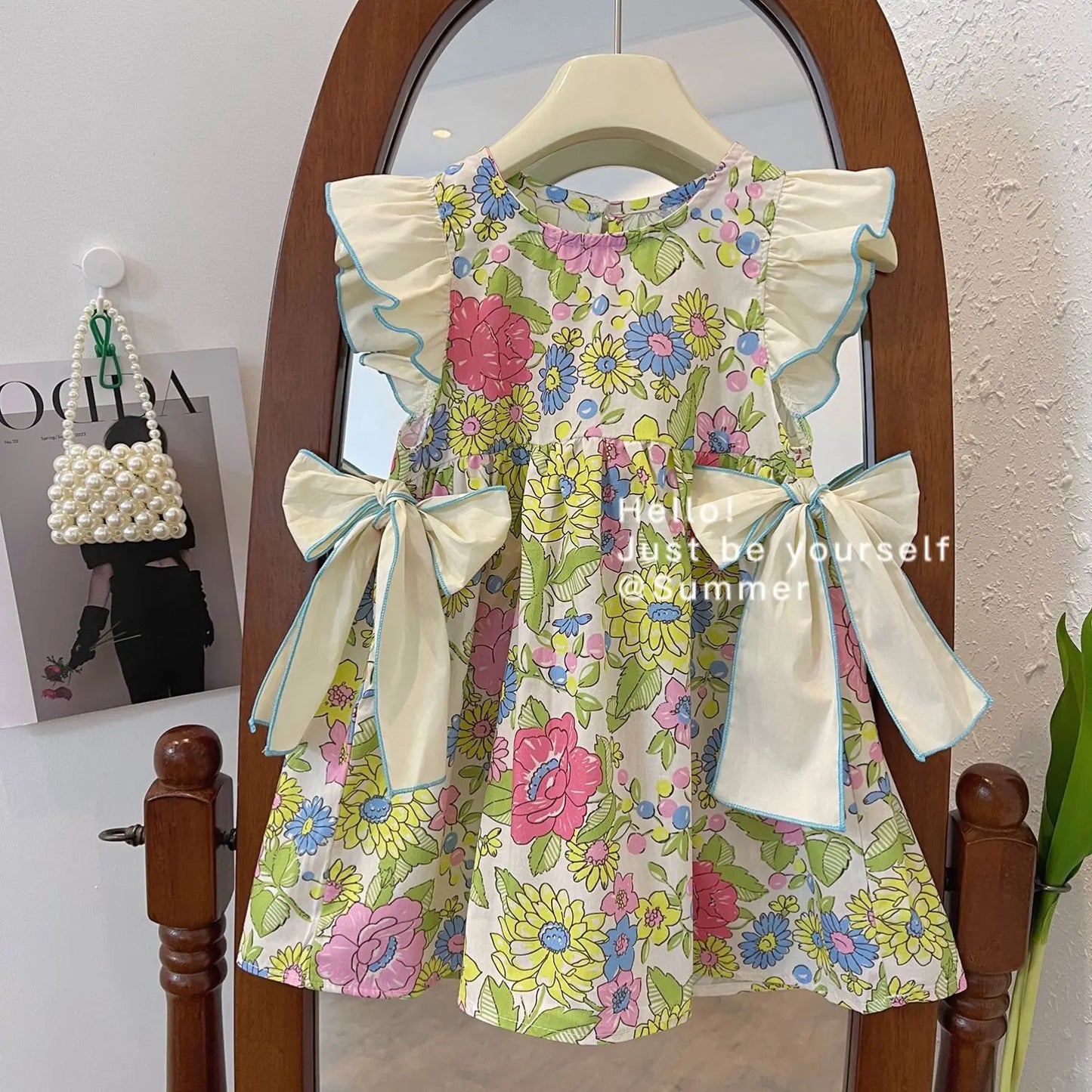 Floral Suspenders Dress for Girls