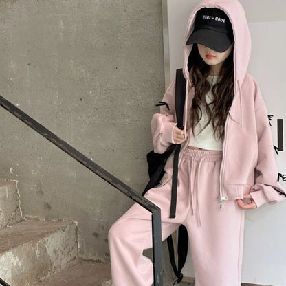 Girls' Pink Bow Tracksuit Set