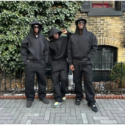 Men's Oversized Fleece Tracksuit - 2-Piece Hoodie & Joggers