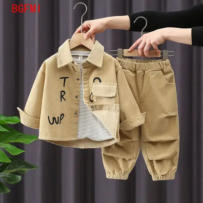 Boys' Corduroy Letter Print Set