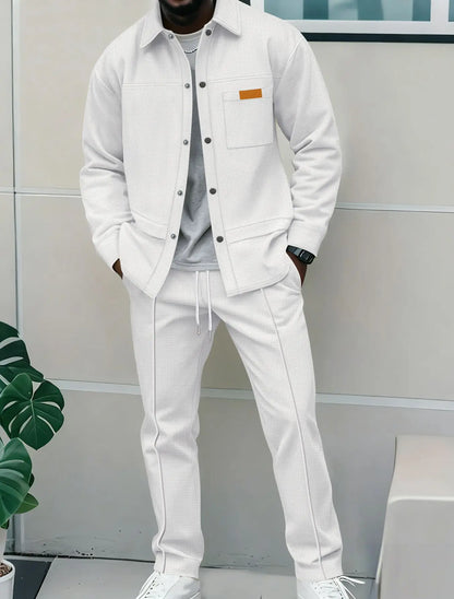 Men's Flight Jacket Two-Piece Set - Luxury Winter