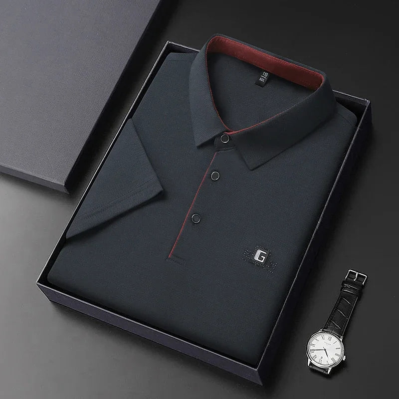 Men's Business Polo Shirt - Badge Detail