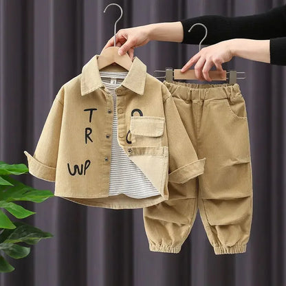 Boys' Corduroy Letter Print Set