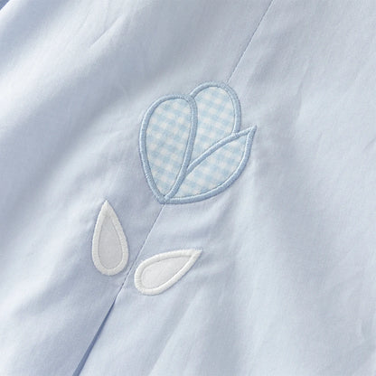 Dave Bella Children Cotton Dress Girls Clothes Spring Autumn Baby Elegant Sweet Dresses Kid Blue Outdoor Dress Fashion DB1260173