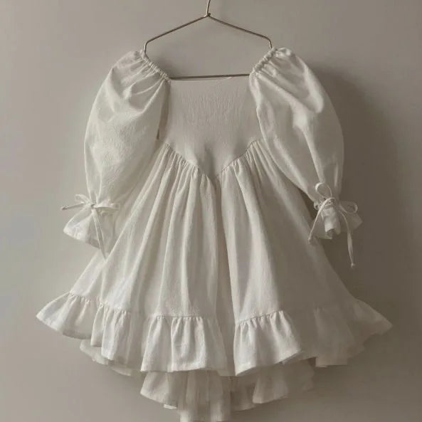 Girls' European and American Style 2025 Spring and Autumn New Dress Girls' Cotton Palace Style Princess Dress