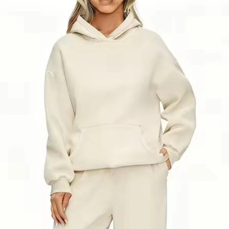 2026 autumn winter Solid Color women sweatshirt Fashion Clothing Casual sport Hoodies sweatshirt long sleeve tops Women Hoodies