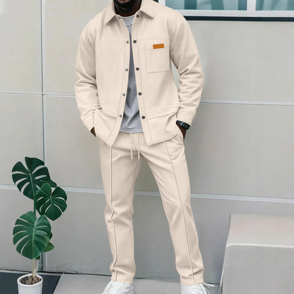 Men's Flight Jacket Two-Piece Set - Luxury Winter