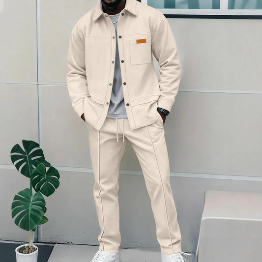 Men's Flight Jacket Two-Piece Set - Luxury Winter