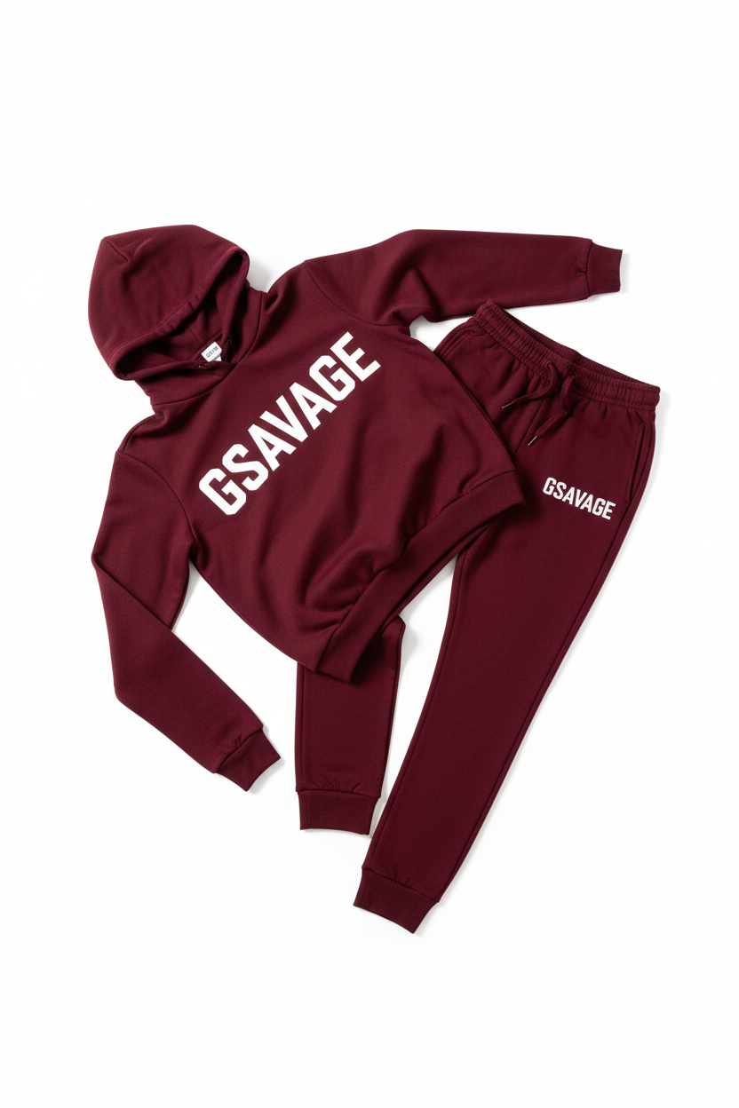 Women's GSAVAGE Tracksuit - Burgundy