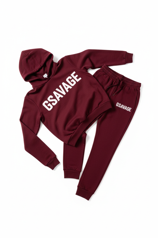 Women's GSAVAGE Tracksuit - Burgundy