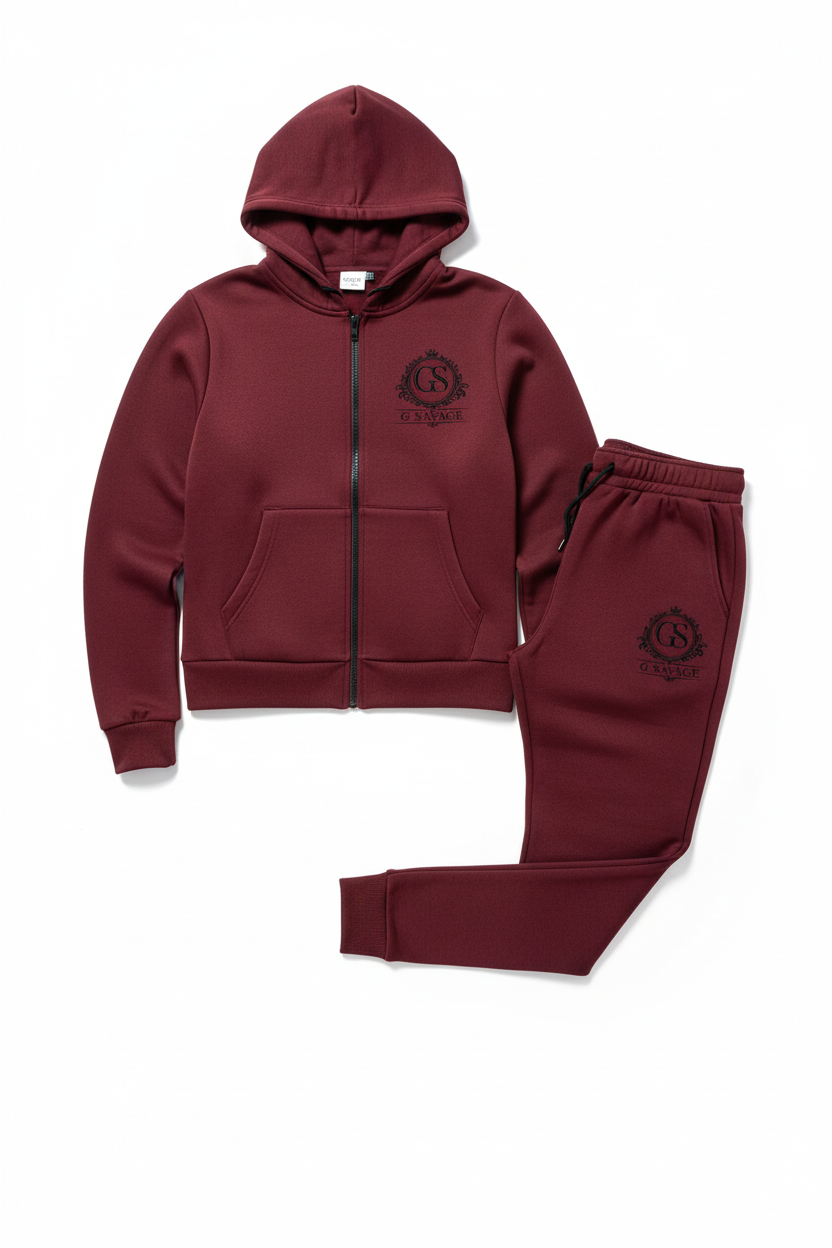 Women's G SAVAGE Tracksuit - Burgundy
