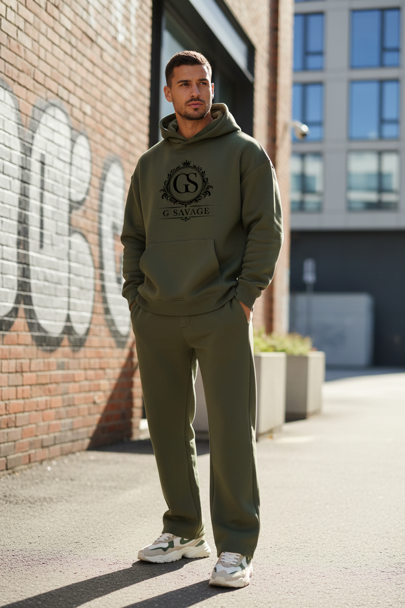 Men's G SAVAGE Relaxed Tracksuit - Olive Green