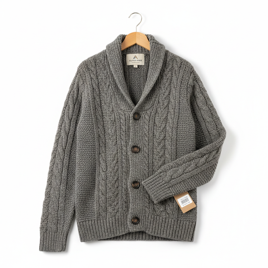Men's knit cardigan product photo