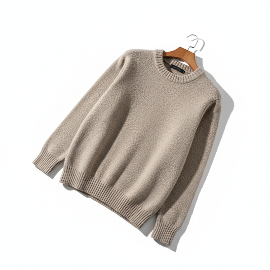 Men's crewneck knit sweater product photo